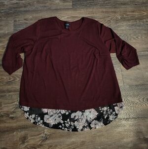 AGB blouse with scarf women's size 2X